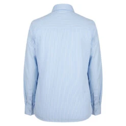 Trendsetters Closet -Trendsetters Closet Hoggs of Fife Bonnie II Ladies Cotton Shirt Light Blue Stripe 02