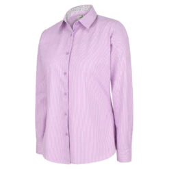 Hoggs Of Fife Bonnie II Ladies Cotton Shirt 9 Hoggs Of Fife Bonnie II Ladies Cotton Shirt -Trendsetters Closet Hoggs of Fife Bonnie II Ladies Cotton Shirt Light Lavander Stripe 01