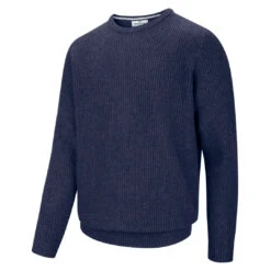 Hoggs Of Fife Borders Men's Ribbed Knit Jumper -Trendsetters Closet Hoggs of Fife Borders Men Ribbed KnitJumper Indigo 01