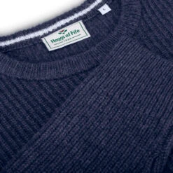 Hoggs Of Fife Borders Men's Ribbed Knit Jumper -Trendsetters Closet Hoggs of Fife Borders Men Ribbed KnitJumper Indigo 03