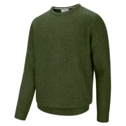 Hoggs Of Fife Borders Men's Ribbed Knit Jumper -Trendsetters Closet Hoggs of Fife Borders Men Ribbed KnitJumper Thyme 01