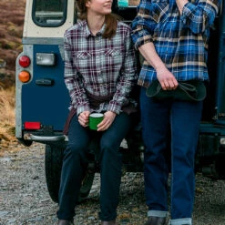 Trendsetters Closet -Trendsetters Closet Hoggs of Fife Eilidh Ladies Flannel Shirt Marled Merlot 02