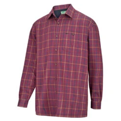 Hoggs Of Fife Fleece Lined Men's Shirt -Trendsetters Closet Hoggs of Fife Fleece Lined Men s Shirt Bramble Wine Check 01