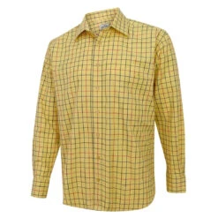 Hoggs Of Fife Governor Men's Premier Tattersall Shirt -Trendsetters Closet Hoggs of Fife Governor Men s Premier Tattersall Shirt Gold Check 03