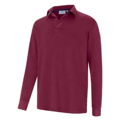Hoggs Of Fife Heriot Men's Long Sleeve Rugby Shirt -Trendsetters Closet Hoggs of Fife Heriot Men s Long Sleeve Rugby Shirt Merlot 01