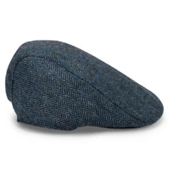 Hoggs Of Fife Herringbone Waterproof Tweed Cap -Trendsetters Closet Hoggs of Fife Herringbone Waterproof Tweed Cap Navy 01