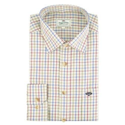 Hoggs Of Fife Inverness Men's Cotton Tattersall Shirt -Trendsetters Closet Hoggs of Fife Inverness Men s Cotton Tattersall Shirt Wine Blue Green 03