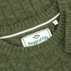 Hoggs Of Fife Jedburgh Men's Cable Knit Sweatshirt -Trendsetters Closet Hoggs of Fife Jedburgh Men s Cable Knit Sweatshirt Thyme 03