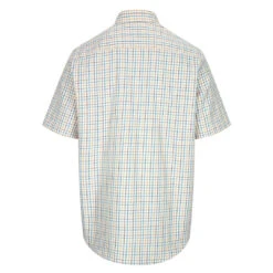 Hoggs Of Fife Kessock Men's Short Sleeve Tattersall Shirt -Trendsetters Closet Hoggs of Fife Kessock Men s Short Sleeve Tattersall Shirt Brown Blue Check 02