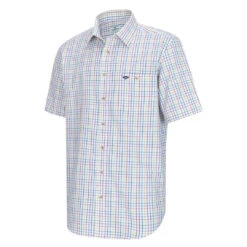 Hoggs Of Fife Kessock Men's Short Sleeve Tattersall Shirt -Trendsetters Closet Hoggs of Fife Kessock Men s Short Sleeve Tattersall Shirt Green Red Check 01