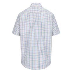 Hoggs Of Fife Kessock Men's Short Sleeve Tattersall Shirt -Trendsetters Closet Hoggs of Fife Kessock Men s Short Sleeve Tattersall Shirt Green Red Check 02