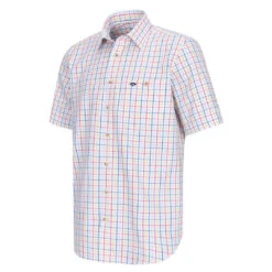Hoggs Of Fife Kessock Men's Short Sleeve Tattersall Shirt -Trendsetters Closet Hoggs of Fife Kessock Men s Short Sleeve Tattersall Shirt Red Yellow Check 01