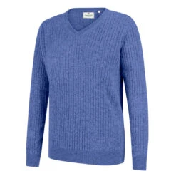 Hoggs Of Fife Lauder Ladies Cable Knit Sweatshirt -Trendsetters Closet Hoggs of Fife Lauder Ladies Cable Knit Sweatshirt Violet 01