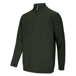Hoggs Of Fife Lothian Zip Neck Men's Jumper -Trendsetters Closet Hoggs of Fife Lothian Zip Neck Mens Jumper Loden 01