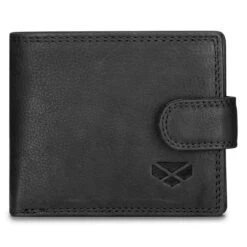 Hoggs Of Fife Monarch Leather Coin Wallet With Tab -Trendsetters Closet Hoggs of Fife Monarch Leather Coin Walletwith Tab Black 01