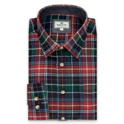 Hoggs Of Fife Pitlochry Men's Flannel Check Shirt -Trendsetters Closet Hoggs of Fife Pitlochry Mens Flannel Check Shirt Forest Check 03