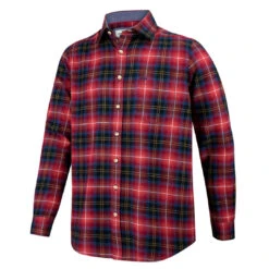 Hoggs Of Fife Pitmedden Men's Flannel Check Shirt -Trendsetters Closet Hoggs of Fife Pitmedden Mens Flannel Check Shirt Rust Check 01