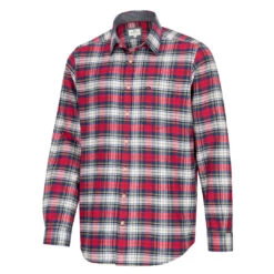 Hoggs Of Fife Pitscottie Men's Flannel Shirt -Trendsetters Closet Hoggs of Fife Pitscottie Mens Flannel Shirt Red Tartan Check 01