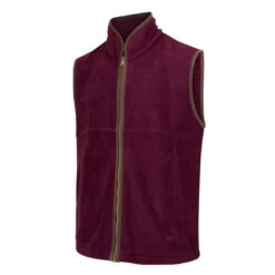 Hoggs Of Fife Stenton Men's Technical Fleece Gilet -Trendsetters Closet Hoggs of Fife Stenton Mens Technical Fleece Gilet Merlot 01