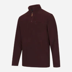 Hoggs Of Fife Islander 1/4 Zip Micro-Fleece Shirt -Trendsetters Closet hoggs islander burgundy 1