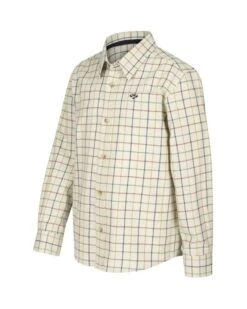 Hoggs Of Fife Ambassador Junior Premier Tattersall Shirt - Ivory/Navy