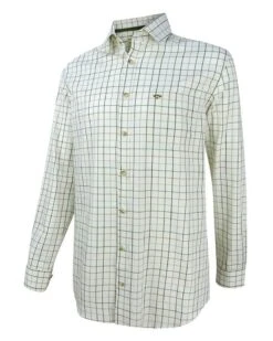 Hoggs Of Fife Balmoral Luxury Tattersall Shirt - Green/Brown