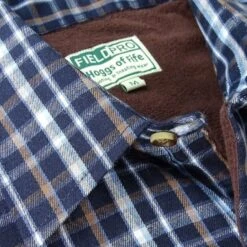 Hoggs Of Fife Bark Micro-Fleece Lined Shirt - Navy/Brown Check -Trendsetters Closet hoggs of fife bark micro fleece lined shirt navy brown check 3 97258 p