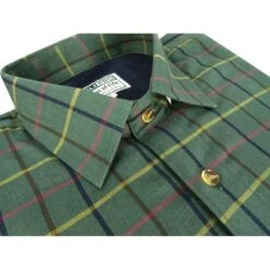 Hoggs Of Fife Beech Micro-Fleece Lined Shirt - Green Check -Trendsetters Closet hoggs of fife beech micro fleece lined shirt green check 3 97265 p