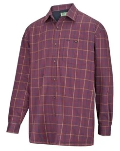 Hoggs Of Fife Bramble Micro-Fleece Lined Shirt - Wine Check -Trendsetters Closet hoggs of fife bramble micro fleece lined shirt wine check 3 97286 p