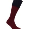 Hoggs Of Fife Contrast Turn Over Top Burgundy Stockings- 1 Pair