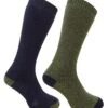 Hoggs Of Fife Country Long Socks Dark Green/Dark Navy - Twin Pack