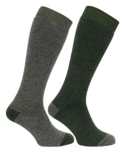 Hoggs Of Fife Country Long Socks Tweed/Loden - Twin Pack