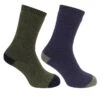 Hoggs Of Fife Country Short Socks Dark Navy/Dark Green - Twin Pack