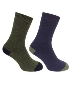 Hoggs Of Fife Country Short Socks Dark Navy/Dark Green - Twin Pack