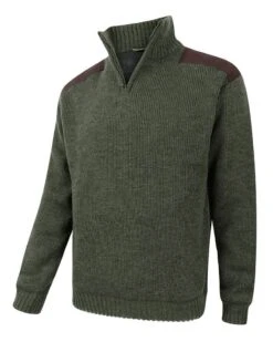 Hoggs Of Fife Hebrides Zip Neck Windproof Pullover - Dark Loden