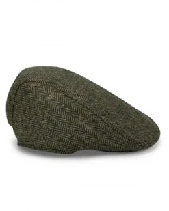 Hoggs Of Fife Herringbone Waterproof Tweed Cap - Green Check