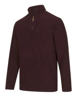 Hoggs Of Fife Islander 1/4 Zip Micro-Fleece Shirt - Burgundy