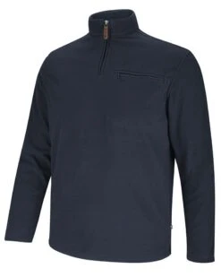 Hoggs Of Fife Islander 1/4 Zip Micro-Fleece Shirt - Navy