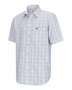 Hoggs Of Fife Kessock Short Sleeve Tattersall Shirt - Green/Red