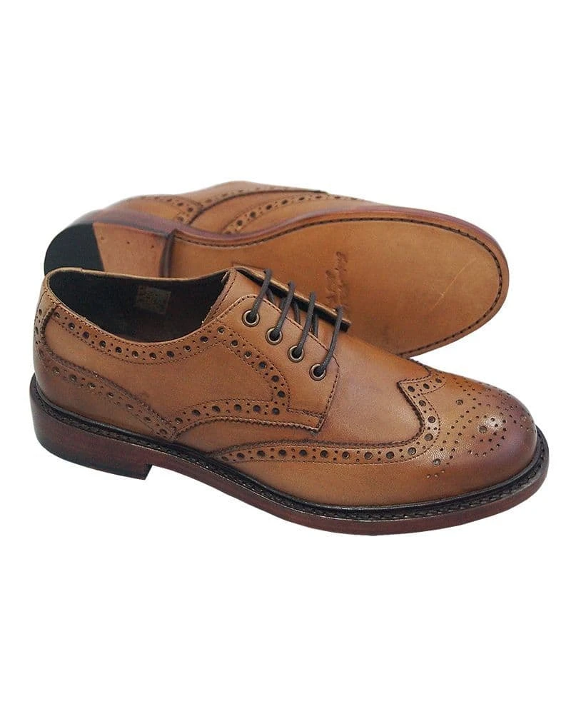 Hoggs Of Fife Muirfield Brogue Shoes - Burnished Tan 2 Hoggs Of Fife Muirfield Brogue Shoes - Burnished Tan - Image 2