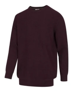 Hoggs Of Fife Stonehaven Crew NeckPullover - Sangria