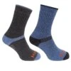 Hoggs Of Fife Tech-Active Socks Charcoal/Denim - Twin Pack