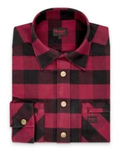 Hoggs Of Fife Tentsmuir Heavyweight Flannel Shirt - Red/Black Check -Trendsetters Closet hoggs of fife tentsmuir heavyweight flannel shirt red black check 3 98166 p