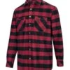 Hoggs Of Fife Tentsmuir Heavyweight Flannel Shirt - Red/Black Check