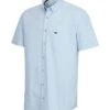 Hoggs Of Fife Tolsta Short Sleeve Cotton Stretch Plain Shirt - Blue